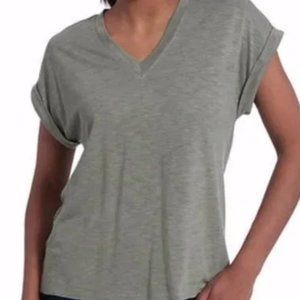 Jessica Simpson Short Sleeve Tee Green XXL Plus V Neck TShirt
